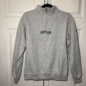 Portland Gear Heather Grey Quarter Zip Size S